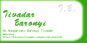 tivadar baronyi business card